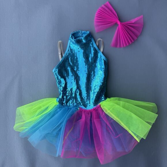 Weissman Sweet Escape 8751 Sz SC 6 6x Girls Dance Costume Tutu Dress & Bow Candy - Picture 1 of 9